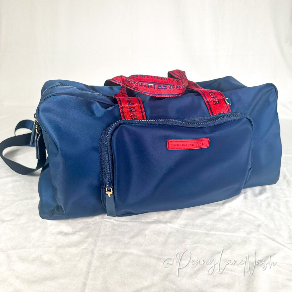 Tommy Hilfiger Neoprene Gym Weekend Duffel Bag Blue - Picture 2 of 16